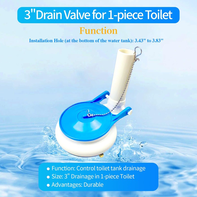 Lychee Light Toilet Flush Valve Assembly for One-Piece Toilets with