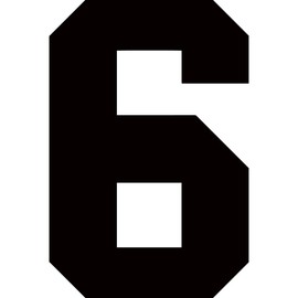 ANGDEST Number 6 Silhouette (Black) (Set of 2) Premium Waterproof Vinyl Decal Stickers for Laptop Phone Accessory Helmet Car Window Bumper Mug Tuber Cup Door Wall Decoration