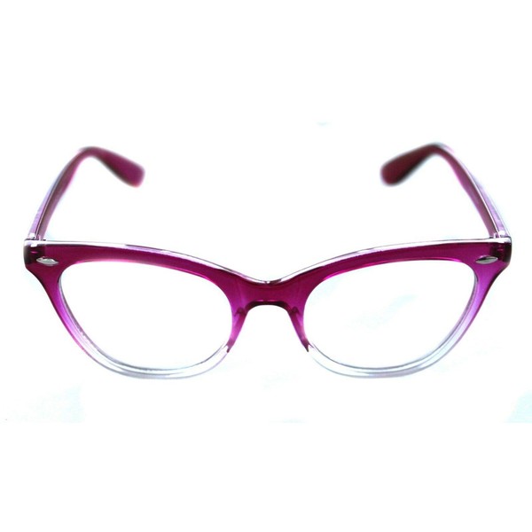 AStyles Gafas de ojo de gato de inspiración vintage con marco medio tintado, Rosa fluorescente, L
