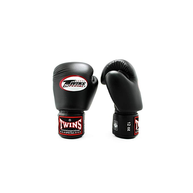 Twins Genuine Leather Boxing Gloves, black