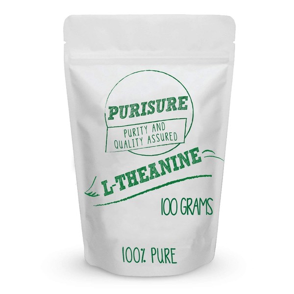 Purisure L-Theanine Powder, 100 g, Pure L Theanine Powder That