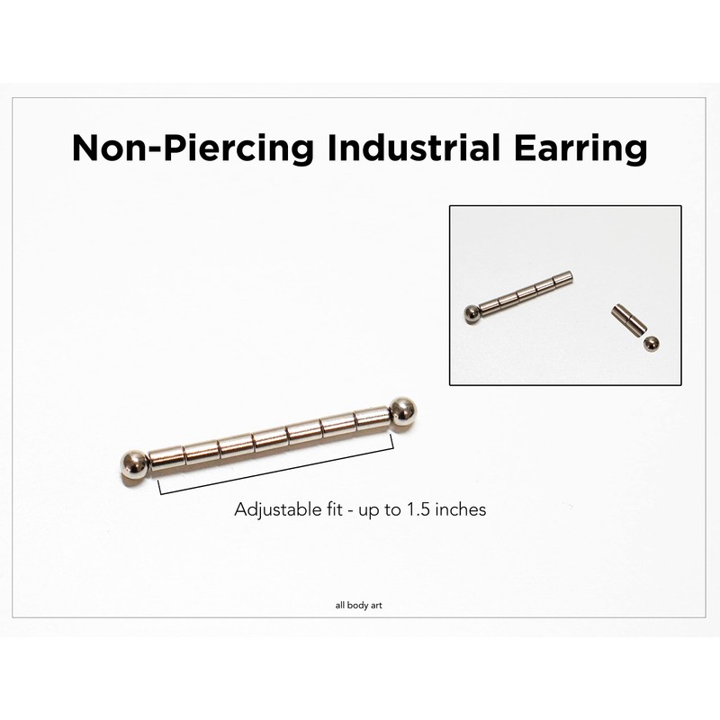 Non-Piercing Fake Adjustable Faux Industrial Piercing Earring (35mm(adjustable))
