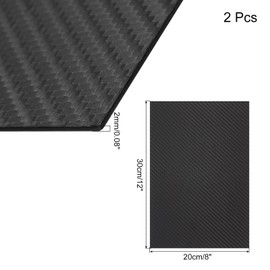 Rebower ABS Plastic Sheet 12 x 8 Inch,Flexible Plastic Sheets 1/12 Inch Thick Thermoplastic Sheet with Carbon Fiber Black for DIY Crafts Decors 2 Pcs
