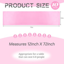 10 Pack Pink Table Runner,Satin Table Runners, 12 x 72 Inch Silk Table Runners for dining Table,Pink Table Runners for Wedding,Birthday Banquets Engagements Party Decoration