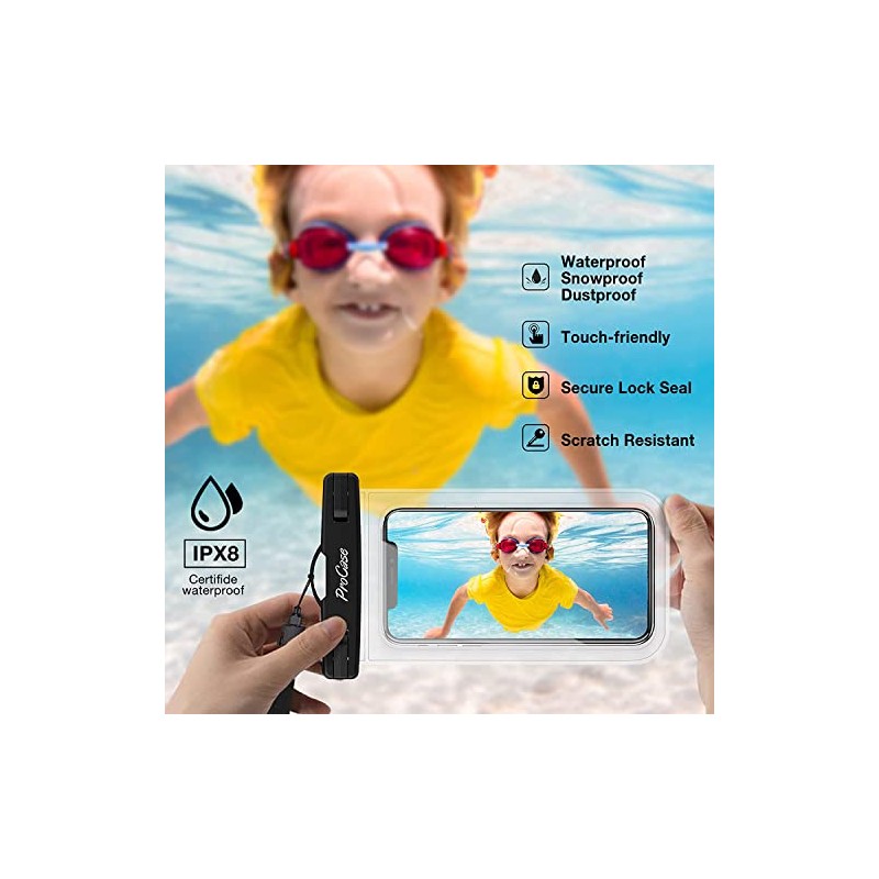 ProCase Waterproof Phone Pouch - 6 Pack Dry Bag for