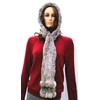 Natural color Rex Rabbit Fur Hood Scarf (Rabbit Grey)