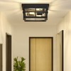 Asnxcju Modern Outdoor Ceiling Light Fixtures, 2-Light Black Flush Mount