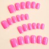 Hot Pink Press on Nails Square Fake Nails Short Glue