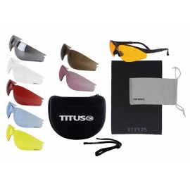 Titus 8 LENS CHANGEABLE SHOOTING SAFETY GLASSES EYE PROTECTION MULTI-LENS BUNDLE