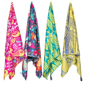 4Monster Microfiber Beach Towel Quick Dry,Super Absorbent Lightweight Travel Towel for Swimmers, Sand Free Camping Towel, Beach Towels for Pool,Swim,Water Sports,Yoga