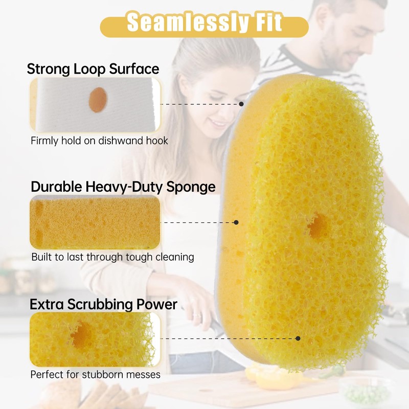 8 Packs Dish Wand Sponge Refills for Scrub Daddy Dish