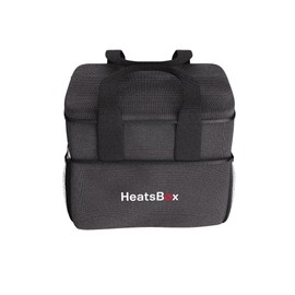 HeatsBox Insulated Food Carrier Bag - Keep Your Meals Cold and Ready to Heat - Black, 2 Compartments - Carry Bag
