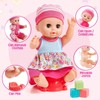 Golray 12in Girl Baby Doll Crib and High Chair Set