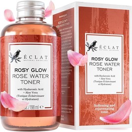 Eclat Skincare Rose Water Toner – Hydrating Toner for Face - Rosewater with Hyaluronic Acid & Aloe Vera - Alcohol Free & Skin Soothing Formula - Rejuvenating & Calming Facial Skin Care