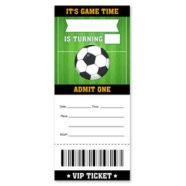 brayqu Soccer Birthday Invitations Boy Soccer Ticket Party Invitations Fill-in (20 Invitation Cards with Envelopes)