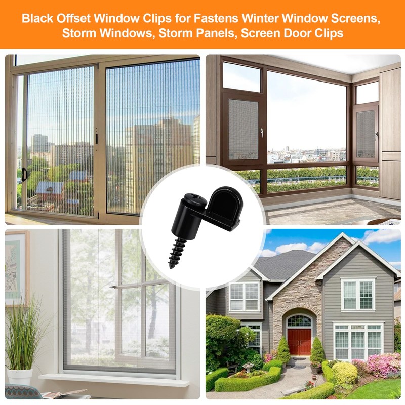 3/8 in Window Screen Clip with Screws, Storm Door Clips