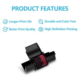 10 Pack Compatible Calculator Ribbon Replacement for IR40T IR-40T Casio HR-100TM,HR-170RC Canon P23-dhv Ink Cartridge CP13 MP-12D Use with Sharp EL-1750V, EL-1801V, Black and Red, Individually Sealed