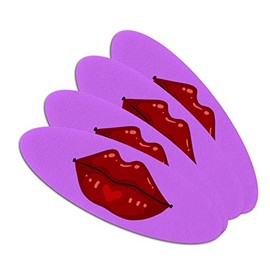 Juicy Luscious Lips Double-Sided Oval Nail File Emery Board Set 4 Pack