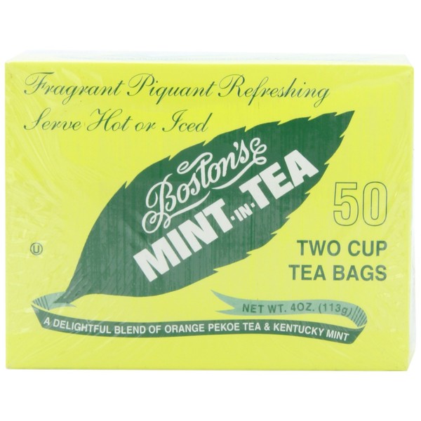 Boston Tea Mint-In-Tea, 50-Count Boxes (Pack of 6)