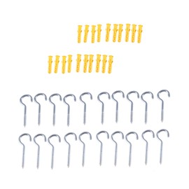 AOMIKITSTU Ceiling Hooks Pack of 20, 50.35 mm Hook Screws, Screw Hook Set, Wall Hooks for Fixed Cable, Hanging Basket, Rocking Chairs