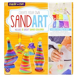 Kit de Arte con Arena para Niños – 4 Botellas, 2 Dijes y 8 Colores Vivos | Manualidades Creativas y Educativas para Niños de 6 a 9 Años | Ideal para Cumpleaños o Actividades en Casa