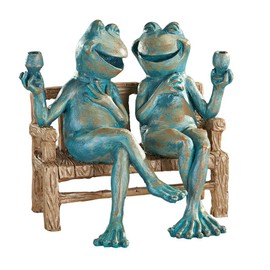 Snoogg Happy Hour Frogs Garden Statue