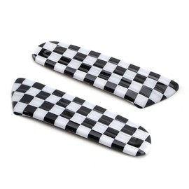 iJDMTOY Black Checkerboard Style Side Marker Lamp Scuttle Insert Trims Compatible with MINI Cooper F55 F56 F57 Hardtop/5-Door/Convertible