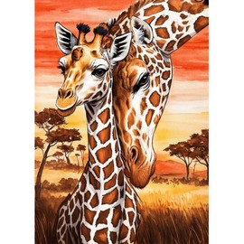 Fumupe 5D Diamond Painting Kits for Adults, Giraffe Diamond Art Kits Adults Beginners, Full Drill Animal Diamond Painting Picture Embroidery Crystal Gem Art Kits for Home Wall Decor 30x40cm