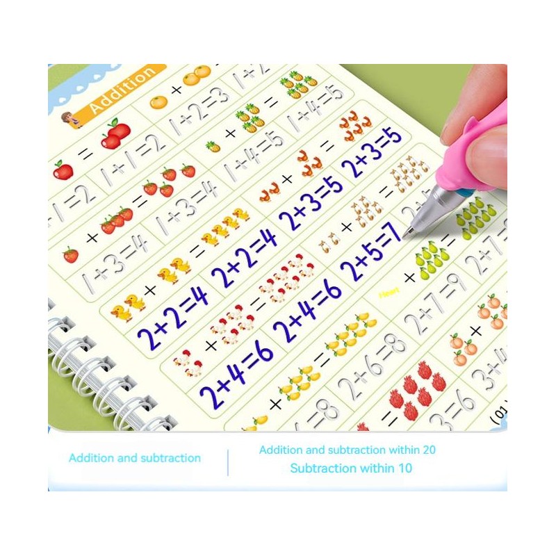 4pcs/pack Reusable Handwriting Practice Copybook Set Improve Writing Skills with
