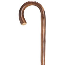 Men’s Stylish Round Nose Crook Cane – Scorched Chestnut Walking Stick, Durable Rubber Tip, 36" Support Cane for Men – HARVY Canes #DHAR-9343500