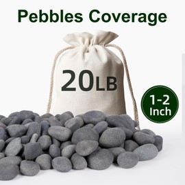 Rahato 20 lbs Rocks for Outdoor Landscaping, 1"-2" Aquarium Rocks for Fish Tank, Natural Decorative Garden Stone for Plants, Flower Pots, Vase, Walkways, Yard