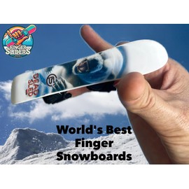 CRAFTED INGENUITY Finger Sliders Dead Sled Mini Snowboard – Finger Board with Bindings for Tricks, Fingerwear Grip Tech, Desk Fidget & Snowboard Decor for Snowboarders