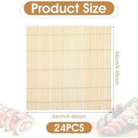 2 Pcs Bamboo Sushi Rolling Mat Set – Natural Sushi Roller Mats for DIY Sushi Making – Perfect Beginner Sushi Kit for Home Cooking, Maki Rolls, and Rice Roll Preparation