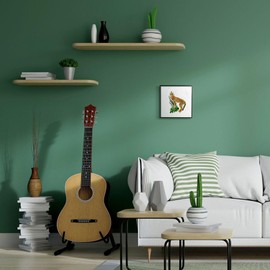 Stupell Industries Cheetah and Leaves Orange Green Animal Watercolor Painting Black Framed Wall Art, 12 x 12, Design by Artist Annie Warren