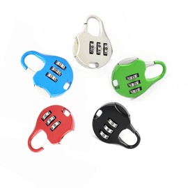 Mini Password Lock Colorful 3-Digit Combination Locks Zinc Alloy Locker Cable Travel Lock for Gym School Suitcase Luggage with Alloy Body (Pack of 5)