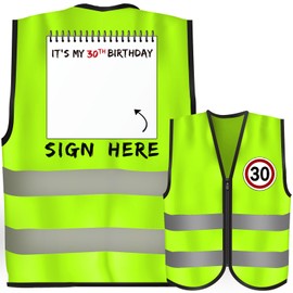 Giftota 30th Funny Birthday Gift Idea, Sign HERE 30th Birthday Vest Gifts for Men, Birthday Decorations for Men, Funny Birthday Presents for Mum, Dad, Brother, Friends or Anyone for Parties