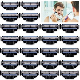 XSYKJGS Mach-3 Razor Blades, Pack of 24 Replacement Blades for Men's Wet Razor, Professional Safety Razor Blades for Manual Razor Blade, Clean Beard, Leg Hair, Cleaning
