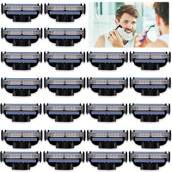 XSYKJGS Mach-3 Razor Blades, Pack of 24 Replacement Blades for