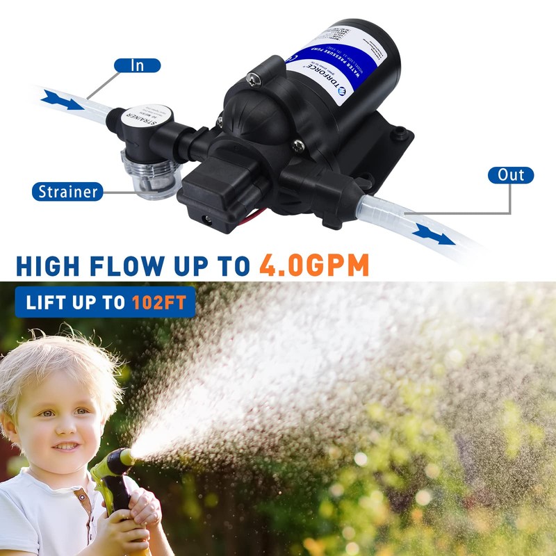 TDRFORCE 110V Fresh Water Circulating Pump 4GPM Pressure Increase Booster