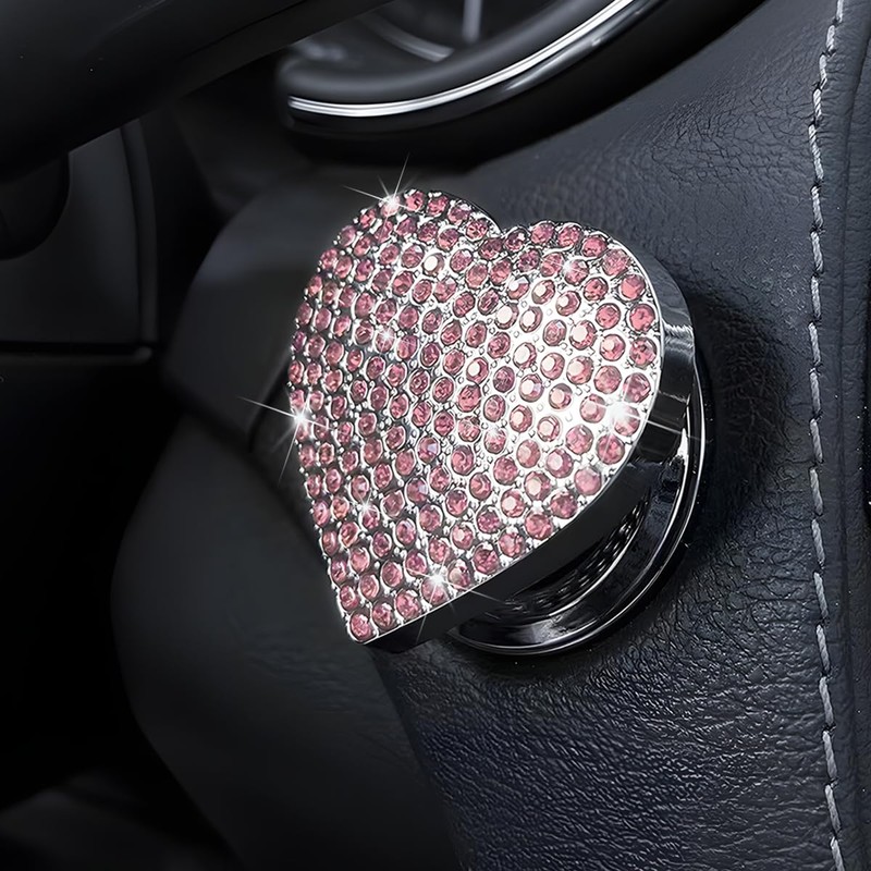 Adunsiaoto Car Push Start Button Decorative Protective Cover, Car Engine