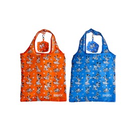 Puckator Asterix Foldable Reusable Shopping Bag - Idefix (Dogmatix) Design - Folding Shopping Bags - Foldable Tote Bag - Foldaway Shopping Bags - Foldable - Fold Up Bag in Pouch - Family Beach Bag