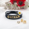 CHAMOON® Women's Star Charm Pendant 925 Sterling Silver Leather Bracelet,