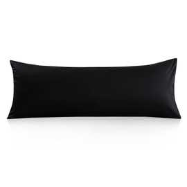 Oubonun 100% Cotton Body Pillowcase - 800 Thread Count/21x54, Moisture Absorbent and Breathable, Premium Hotel Body Pillow Cover for All Seasons, Black