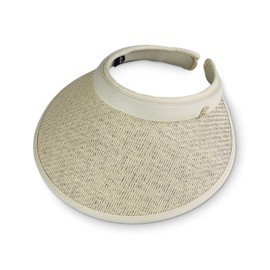 FuninCrea Raffia Women's Sun Hat with Windproof Rope, Wide Brim Summer Straw Hat Beach Hat Women's Open Top UV Protection Visor Cap for Hiking Running, beige, Unit size