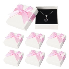 6 Pack Small Gift Boxes, 7.5x7.5x3.5cm Jewellery Gift Box with Lids Ring Earring Bracelet Gift Box, Small Gift Boxes for Jewellery(Pink)