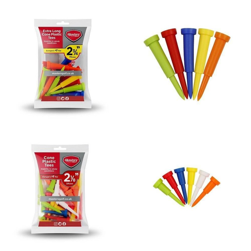 "Masters Extra Long (70mm, 2 3/4"") Cone Plastic Tees For