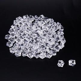 MY MIRONEY 100PCS Fake Crushed Ice Rocks Clear Acrylic Crushed Ice Cubes Artificial Diamond Crystals Crushed Ice for Vase Fillers Home Decoration Photography Props