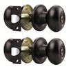 Gobrico 2 Pack Oval Oil Rubbed Bronze Door Knobs, Privacy