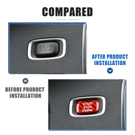 KUNGKIC Carbon Fibre Engine Start Stop Switch Carbon Fibre Engine Start Button Accessories for Volvo V40 V60 S60 XC60 S80 Accessories Interior 2009 2010 2012 2013 2014 2015 2016 2017 2018 2019 Red