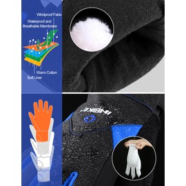 INBIKE Winter Ski Cycling Gloves Windproof Full Finger Running Gel Padded Bike Work Sport Motorcycle Biking (Blue M)